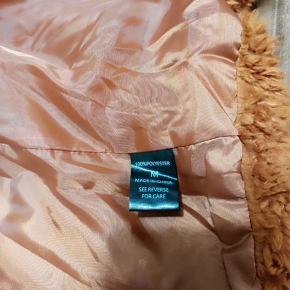 Fashion Nova Cover Girl Teddy Coat Trench Style Women's Size M Brown - Picture 6 of 9